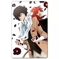Магнит виниловый прямоугольный Bungou Stray Dogs Osamu Dazai and Chuuya Nakahara