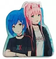 Объемный стикер Darling in the Franxx - Ичиго и Зеро 2
