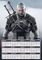 Календарь бумажный А3 на 2025 год The Witcher Geralt of Rivia