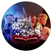 Магнит виниловый круглый с героями аниме Черный клевер