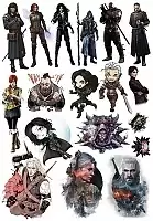 Наклейки с артами The Witcher 