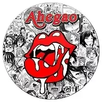 Магнит виниловый круглый Ahegao Logo (Rolling Stone Ver.)