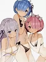������ �������� ����� � �������������� ���� � ���� - Rem, Ram � Emilia