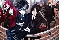 Плакат бумажный Kuroshitsuji: Book of the Atlantic Grell, Ciel, Sebastian, Ronald