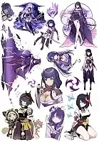 Стикеры Genshin Impact / Raiden Shogun & Kujou Sara