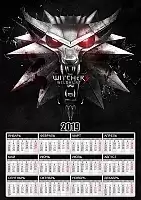 Календарь бумажный А3 на 2025 год The Witcher 3 Wolf logo