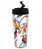 Термокружка пластиковая Darling in the FranXX - Стрелиция 350 мл.