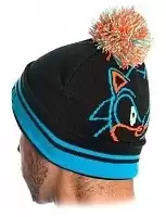 ����� Beanie: Sonic - Day Glow Black Roll/Slouch Knit KC05P7SEG