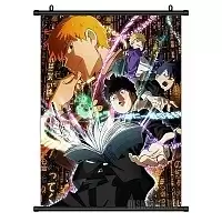 Гобелен тканевый Моб Психо 100 - Shigeo Kageyama, Ritsu Kageyama, Arataka Reigen, Teruki Hanazawa