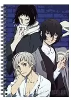 Блокнот в клетку A5 Bungou Stray Dogs - Osamu, Atsushi and Ryuunosuke