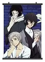 Гобелен тканевый Bungou Stray Dogs - Osamu, Atsushi and Ryuunosuke