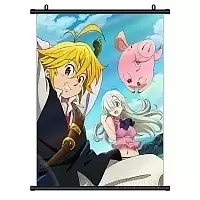 Гобелен тканевый Nanatsu no Taizai - Elizabeth Liones, Hawk и Meliodas
