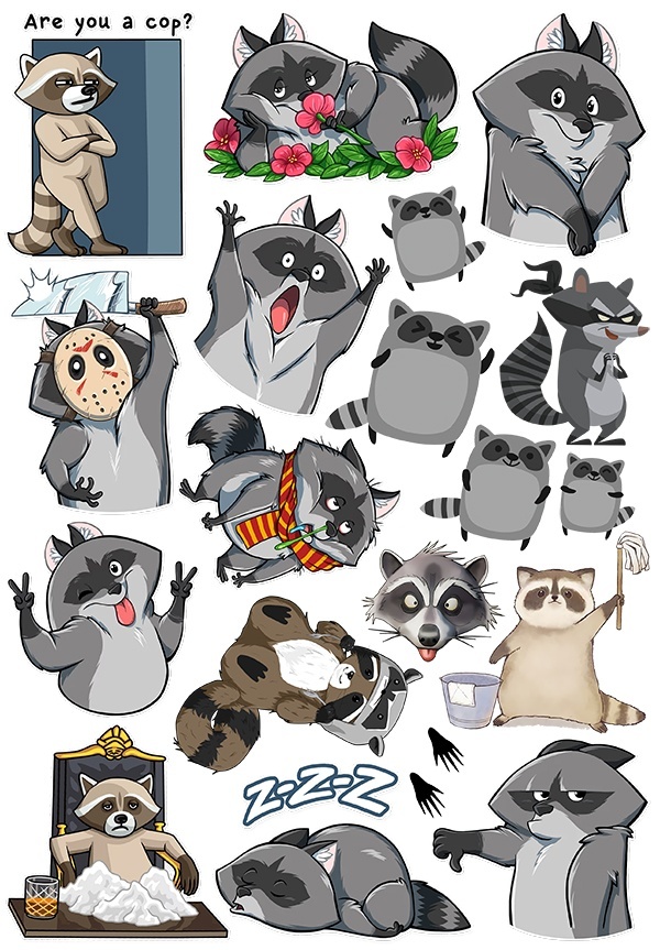 �������� Funny Raccoons